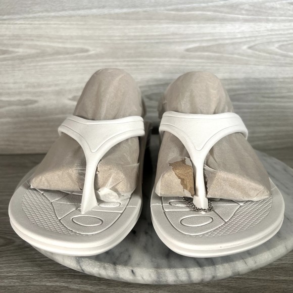 Aetrex Sandals Women’s 11 White Flip Flops Lynco Orthotic Arch Support Comfort - Picture 6 of 15